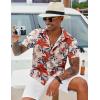 imageCOOFANDY Mens Hawaiian Shirt Short Sleeve Button Down Shirt Tropical Summer Beach ShirtFlowerlily