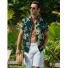 imageCOOFANDY Mens Hawaiian Shirt Short Sleeve Button Down Shirt Tropical Summer Beach ShirtLeafdark Green