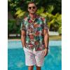 imageCOOFANDY Mens Hawaiian Shirt Short Sleeve Button Down Shirt Tropical Summer Beach ShirtMonsteraorange
