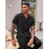 imageCOOFANDY Mens Casual Button Down Shirts Stretch Short Sleeve Business Dress Shirt with PocketBlack
