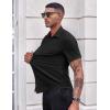 imageCOOFANDY Mens Casual Button Down Shirts Stretch Short Sleeve Business Dress Shirt with PocketBlack