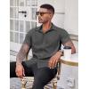 imageCOOFANDY Mens Casual Button Down Shirts Stretch Short Sleeve Business Dress Shirt with PocketDark Grey