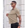 imageCOOFANDY Mens Casual Button Down Shirts Stretch Short Sleeve Business Dress Shirt with PocketKhaki