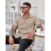 imageCOOFANDY Mens Casual Button Down Shirts Stretch Short Sleeve Business Dress Shirt with PocketKhaki