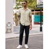imageCOOFANDY Mens Casual Button Down Shirts Stretch Short Sleeve Business Dress Shirt with PocketLight Coffee
