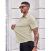 imageCOOFANDY Mens Casual Button Down Shirts Stretch Short Sleeve Business Dress Shirt with PocketLight Coffee