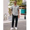 imageCOOFANDY Mens Casual Button Down Shirts Stretch Short Sleeve Business Dress Shirt with PocketLight Grey