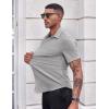 imageCOOFANDY Mens Casual Button Down Shirts Stretch Short Sleeve Business Dress Shirt with PocketLight Grey