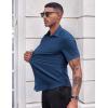 imageCOOFANDY Mens Casual Button Down Shirts Stretch Short Sleeve Business Dress Shirt with PocketNavy
