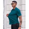 imageCOOFANDY Mens Casual Button Down Shirts Stretch Short Sleeve Business Dress Shirt with PocketTeal
