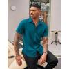 imageCOOFANDY Mens Casual Button Down Shirts Stretch Short Sleeve Business Dress Shirt with PocketTeal