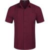 imageCOOFANDY Mens Cuban Guayabera Shirt Short Sleeve Linen Button Down Shirts Casual Summer Beach TopsMaroon