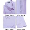 imageCOOFANDY Mens Cuban Guayabera Shirt Short Sleeve Linen Button Down Shirts Casual Summer Beach TopsPurple
