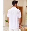 imageCOOFANDY Mens Cuban Guayabera Shirt Short Sleeve Linen Button Down Shirts Casual Summer Beach TopsWhite