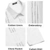 imageCOOFANDY Mens Cuban Guayabera Shirt Short Sleeve Linen Button Down Shirts Casual Summer Beach TopsWhite