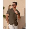 imageCOOFANDY Mens Short Sleeve Button Down Shirt Casual Summer Beach Untucked Vacation Textured Shirts with PocketAcorn