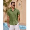 imageCOOFANDY Mens Short Sleeve Button Down Shirt Casual Summer Beach Untucked Vacation Textured Shirts with PocketChive