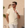 imageCOOFANDY Mens Short Sleeve Button Down Shirt Casual Summer Beach Untucked Vacation Textured Shirts with PocketVanilla Ice