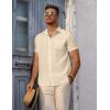 imageCOOFANDY Mens Short Sleeve Button Down Shirt Casual Summer Beach Untucked Vacation Textured Shirts with PocketVanilla Ice