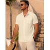 imageCOOFANDY Mens Short Sleeve Button Down Shirt Casual Summer Beach Untucked Vacation Textured Shirts with PocketVanilla Ice