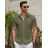 imageCOOFANDY Mens Summer Beach Vacation Shirt Casual Short Sleeve Button Down Shirt for MenArmy Green