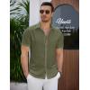 imageCOOFANDY Mens Summer Beach Vacation Shirt Casual Short Sleeve Button Down Shirt for MenArmy Green