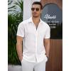 imageCOOFANDY Mens Summer Beach Vacation Shirt Casual Short Sleeve Button Down Shirt for MenAwhite