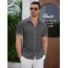 imageCOOFANDY Mens Summer Beach Vacation Shirt Casual Short Sleeve Button Down Shirt for MenDark Grey