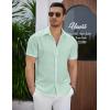 imageCOOFANDY Mens Summer Beach Vacation Shirt Casual Short Sleeve Button Down Shirt for MenIce Green