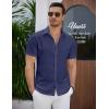 imageCOOFANDY Mens Summer Beach Vacation Shirt Casual Short Sleeve Button Down Shirt for MenNavy Blue