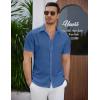imageCOOFANDY Mens Summer Beach Vacation Shirt Casual Short Sleeve Button Down Shirt for MenOcean Blue