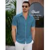imageCOOFANDY Mens Summer Beach Vacation Shirt Casual Short Sleeve Button Down Shirt for MenPeacock Blue