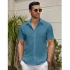imageCOOFANDY Mens Summer Beach Vacation Shirt Casual Short Sleeve Button Down Shirt for MenPeacock Blue