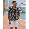 imageCOOFANDY Hawaiian Shirts for Men Short Sleeve Casual Button Down Shirt Tropical Summer Beach ShirtBlack Flower