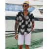imageCOOFANDY Hawaiian Shirts for Men Short Sleeve Casual Button Down Shirt Tropical Summer Beach ShirtBlack Palm Leaf