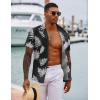 imageCOOFANDY Hawaiian Shirts for Men Short Sleeve Casual Button Down Shirt Tropical Summer Beach ShirtBlack Palm Leaf