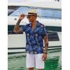 imageCOOFANDY Hawaiian Shirts for Men Short Sleeve Casual Button Down Shirt Tropical Summer Beach ShirtBlue Leaves