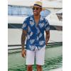 imageCOOFANDY Hawaiian Shirts for Men Short Sleeve Casual Button Down Shirt Tropical Summer Beach ShirtBlue Palm Leaf