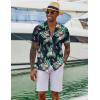 imageCOOFANDY Hawaiian Shirts for Men Short Sleeve Casual Button Down Shirt Tropical Summer Beach ShirtFlamingo Green