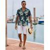 imageCOOFANDY Hawaiian Shirts for Men Short Sleeve Casual Button Down Shirt Tropical Summer Beach ShirtFlamingo Green