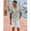imageCOOFANDY Hawaiian Shirts for Men Short Sleeve Casual Button Down Shirt Tropical Summer Beach ShirtGreen Palm Leaf
