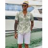 imageCOOFANDY Hawaiian Shirts for Men Short Sleeve Casual Button Down Shirt Tropical Summer Beach ShirtGreen Palm Leaf