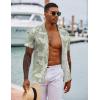 imageCOOFANDY Hawaiian Shirts for Men Short Sleeve Casual Button Down Shirt Tropical Summer Beach ShirtGreen Palm Leaf
