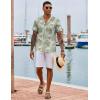 imageCOOFANDY Hawaiian Shirts for Men Short Sleeve Casual Button Down Shirt Tropical Summer Beach ShirtGreen Palm Leaf