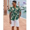 imageCOOFANDY Hawaiian Shirts for Men Short Sleeve Casual Button Down Shirt Tropical Summer Beach ShirtGreen Palm Tree