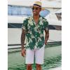 imageCOOFANDY Hawaiian Shirts for Men Short Sleeve Casual Button Down Shirt Tropical Summer Beach ShirtGreen Palm Tree