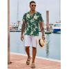 imageCOOFANDY Hawaiian Shirts for Men Short Sleeve Casual Button Down Shirt Tropical Summer Beach ShirtGreen Palm Tree