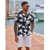 imageCOOFANDY Hawaiian Shirts for Men Short Sleeve Casual Button Down Shirt Tropical Summer Beach ShirtNavy Tropical Leaf