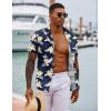 imageCOOFANDY Hawaiian Shirts for Men Short Sleeve Casual Button Down Shirt Tropical Summer Beach ShirtNavy Tropical Leaf