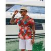 imageCOOFANDY Hawaiian Shirts for Men Short Sleeve Casual Button Down Shirt Tropical Summer Beach ShirtRed Tropical Leaf